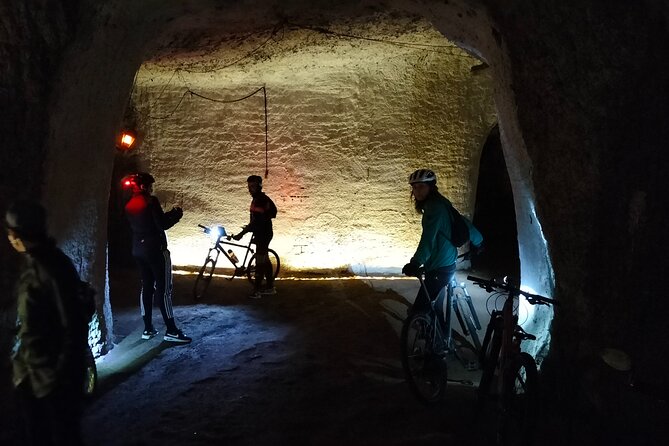 Appian Way Bike tour Underground with Catacombs & Lunch - Cecilia Metella’s mausoleum and the Appian Way’s “descend 40 feet” moment