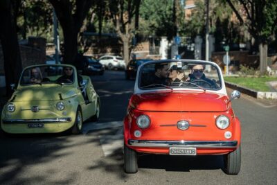 Classic Elegance: Vintage Fiat 500 Cabriolet Rome Tour - Piazzale Socrate: your first big Rome view sets the tone