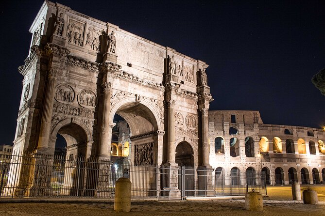 Colosseum & Ancient Rome by Night Guided Walking Tour - Colosseum from Outside: Gladiators and Shows Without Ticket Hassle