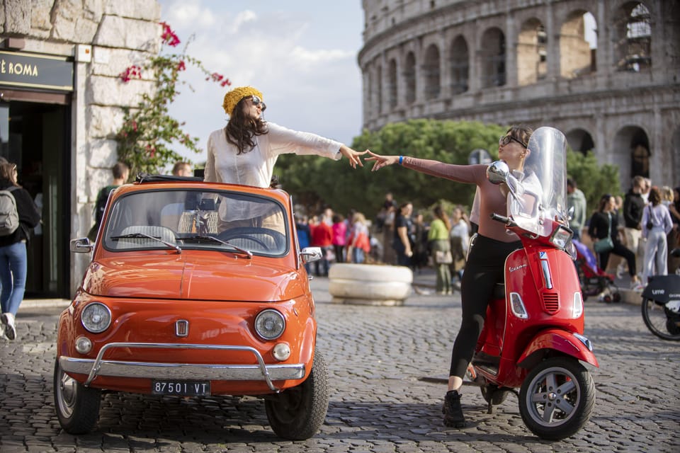 Explore Rome in Style by A Vintage Car Fiat 500 Tour - Fontana dell’Acqua Paola stop by Via Garibaldi Gianicolo (20 minutes)