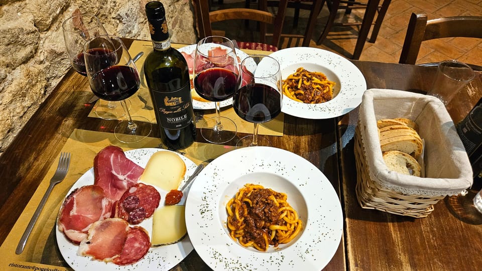 From Rome: Tuscany, Montepulciano Tour with Wine & Lunch - From Piazza del Popolo to Tuscany: the bus ride that actually helps