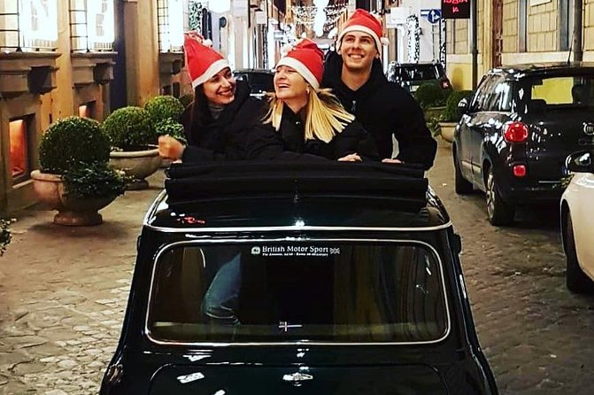 NIGHT TOUR THINK BIG, GO MINI! Rome in Mini Cooper Classic Cabrio - Spanish Steps, La Barcaccia, and the quick route to Pantheon views
