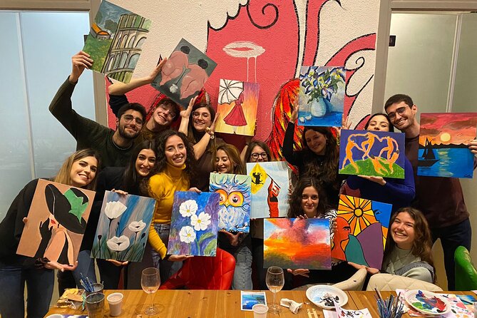 Paint n’ Sip in Rome: Unlimited Wine & Pizza in Piazza Navona - Real instruction, not just sitting nearby