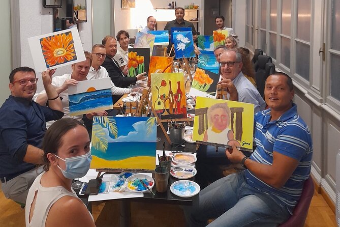 Paint n’ Sip in Rome: Unlimited Wine & Pizza in Piazza Navona - Your 2-hour painting flow at Vineyarts