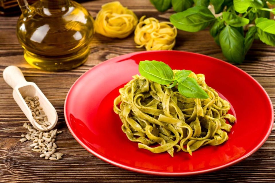 Pasta Cooking Class with Pesto Sauce Making in Rome Center - What you actually learn: Genovese pesto + fettuccine from scratch