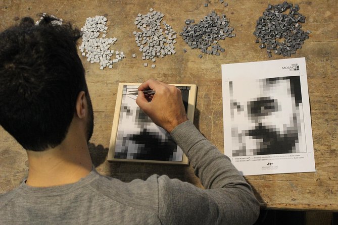 Portrait Mosaic Making - The mosaic process: where digital planning meets marble tile work