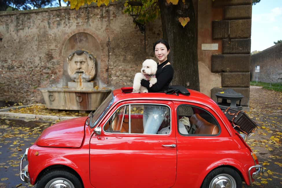 Professional Photoshoot with most Classic Fiat500 of Rome - Giardino degli Aranci: the quick Aventine walk with orange-scented payoff