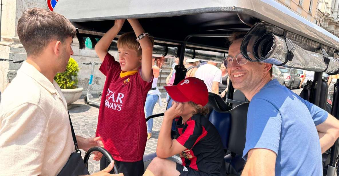 Rome: 7 Hour Full City Tour in Golf Cart with Catacombs - Piazza Navona, Aventine Hill, and Giardino degli Aranci-style viewpoints