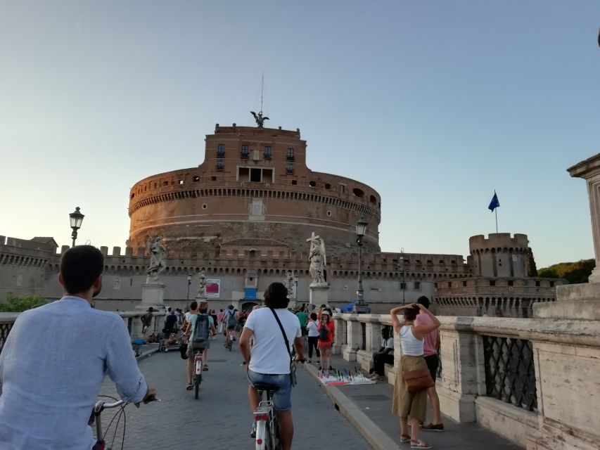 Rome at Night Bike Tour - Castel Sant’Angelo and the best St. Peter’s Basilica view angle