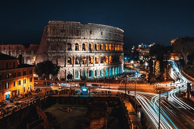 Rome by Night Private Golf Cart Tour - Colosseum at night: the lit-up landmark you actually get to see