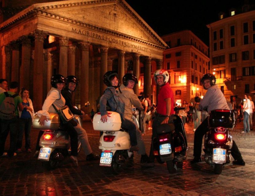 Rome by Night Vespa Tour With Driver/Private Guide - Hotel pickup to first ride: how the timing works in 3 hours
