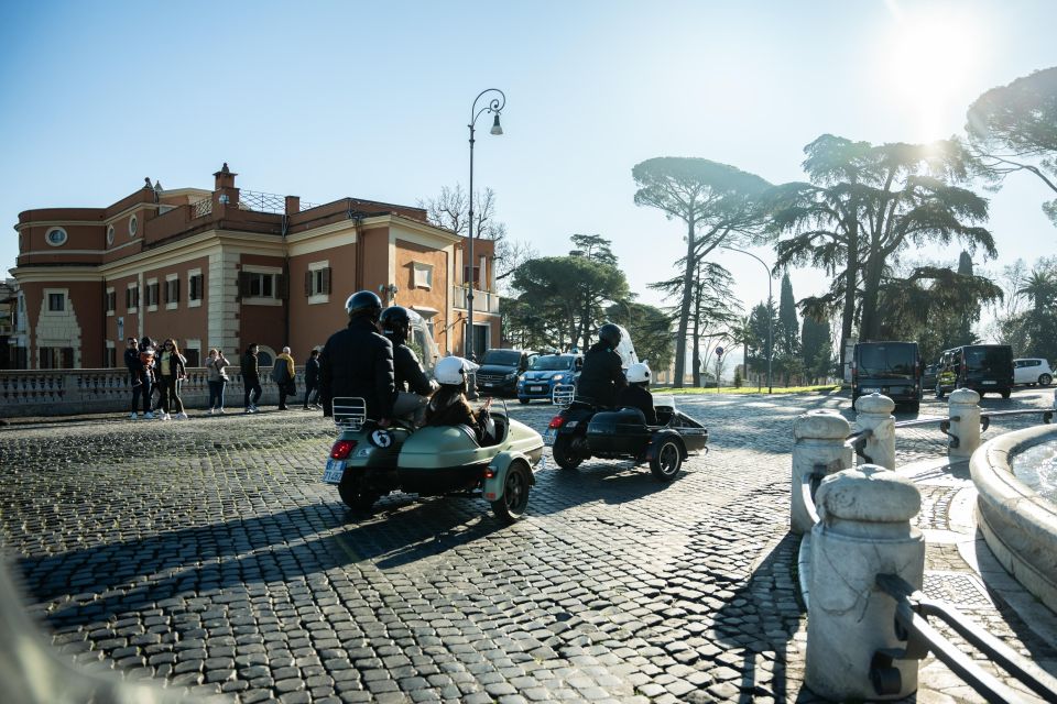 Rome: Day and Night Private Vespa Tour with Hotel Pickup - Private tour comfort: helmets, sidecar seating, and who rides where