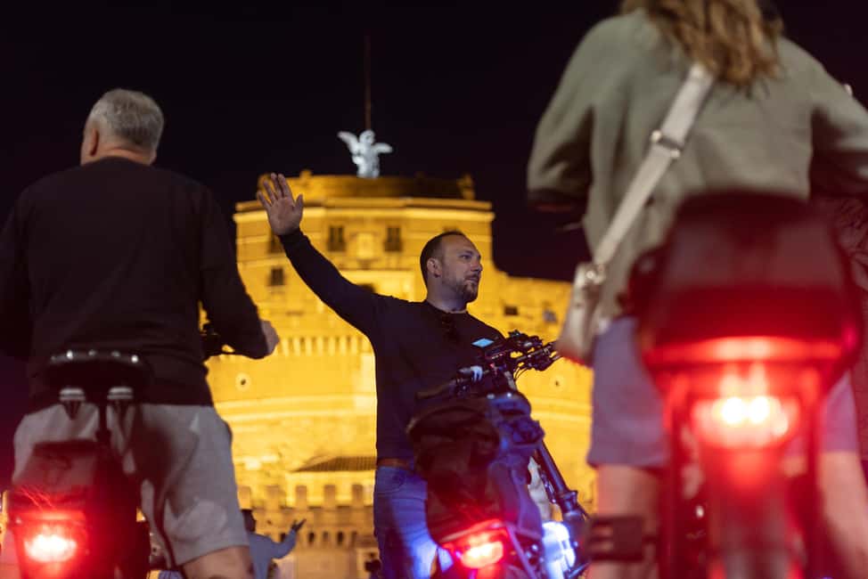 Rome: E-Bike Night Tour with Food and Wine Tasting - Vatican night stops: St. Peter’s Basilica area without the midday rush feeling