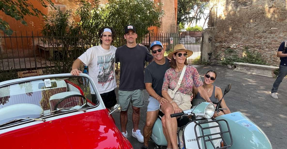 Rome: Evening Fiat 500 and Vespa Prosecco Tour - Baths of Caracalla: ancient ruins with a calmer pace