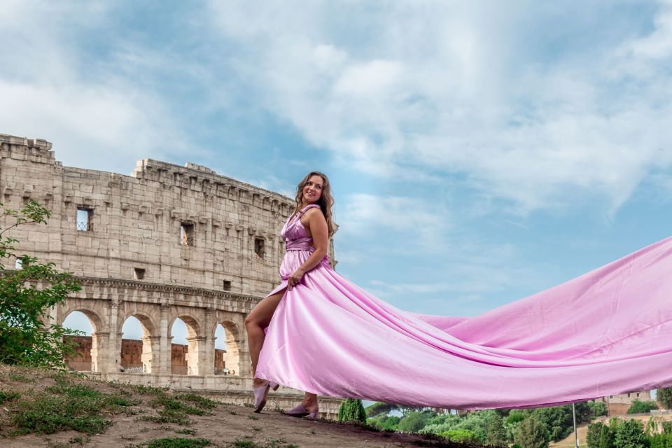 Rome: Flying Dress Professional Photoshoot - A Flying Dress Moment at the Colosseum