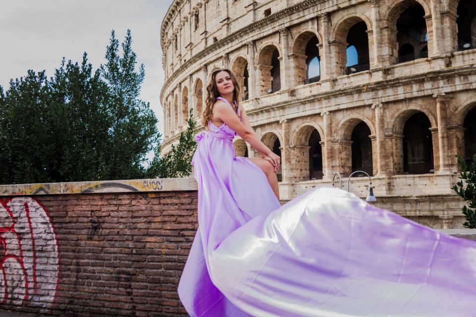 Rome: Flying Dress Professional Photoshoot - The 45-Minute Colosseum Photoshoot Rhythm