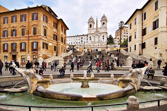 Rome Fountains & Squares Walking Tour–Small Group w/ Local Expert - Spanish Steps zone: Fontana della Barcaccia and Trinità dei Monti’s position