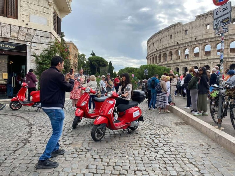 Rome: Guided Vespa Tour with Self-Drive or as a Passenger - Monti meeting point and how the 2.5-hour loop feels