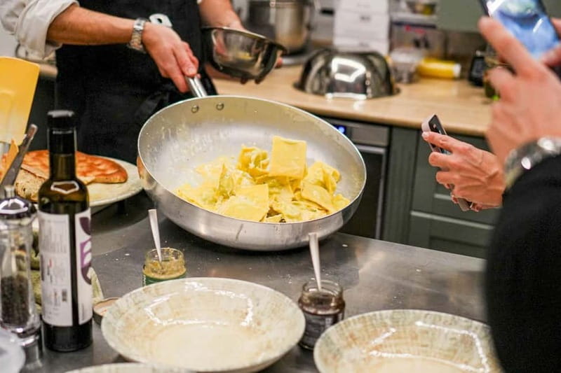 Rome: Hands-On Pasta & Tiramisu Class with Unlimited Wine - Tiramisu building: espresso, mascarpone, and cocoa dust