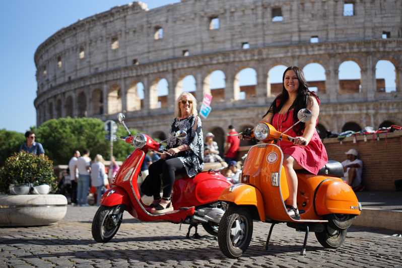 Rome: Hidden Gems Guided Vespa Tour with Photos - Colosseum Area Stop: Seeing Rome’s Big Symbol From the Street