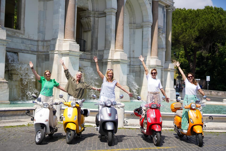Rome: Hidden Gems Guided Vespa Tour with Photos - Fontana dell’Acqua Paola: The Monumental Fountain Break