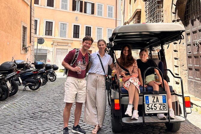 Rome in a Golf Cart Shared tour of Catacomb Ancient Appian - Meeting Point at Piazza della Trinità dei Monti: Easy Start, Central Energy
