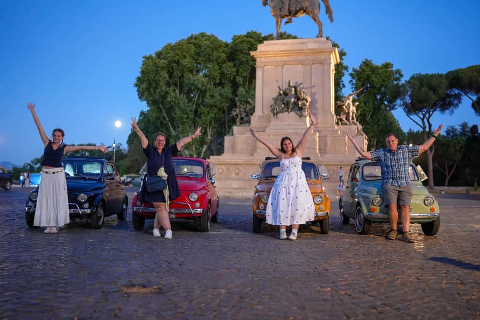 Rome: Night Tour in a Vintage Fiat 500 with Aperol Spritz - Giardino degli Aranci at Sunset: The View Makes the Trip