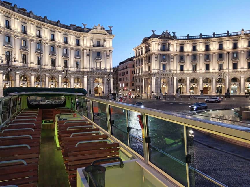 Rome: Nighttime Tour by Open-Top Bus with Tasting Stop - The sunset warm-up: Piazza della Repubblica to Piazza Venezia