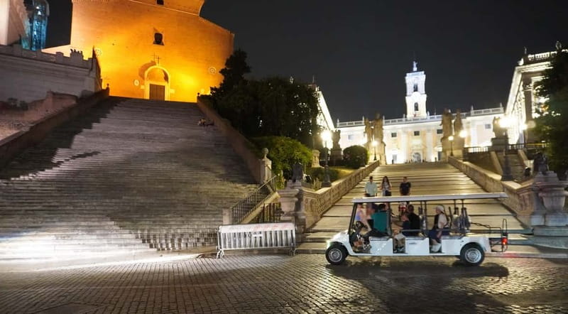 Rome: Nocturnal Golf Cart Tour - Largo di Torre Argentina to Piazza Navona: from ruins to fountains