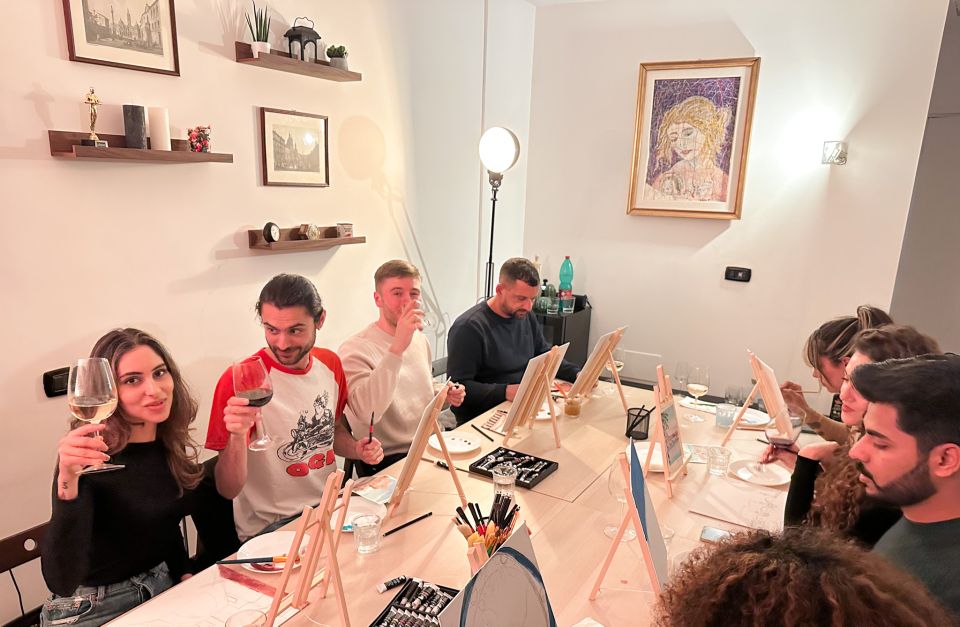Rome: Painting Class with Unlimited Wine - The 2.5-hour flow: how the session usually feels