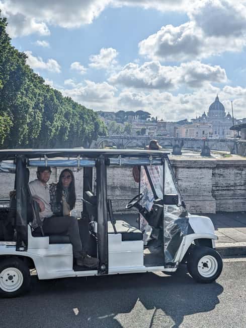 Rome: Private Golf Cart Tour with Hotel Pickup - Castel Sant’Angelo: switching from plazas to river views