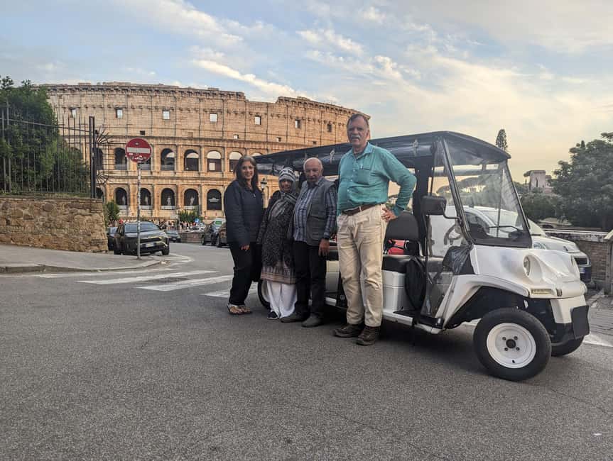 Rome: Private Golf Cart Tour with Hotel Pickup - Getting picked up at Arco della Ciambella (and then cruising)