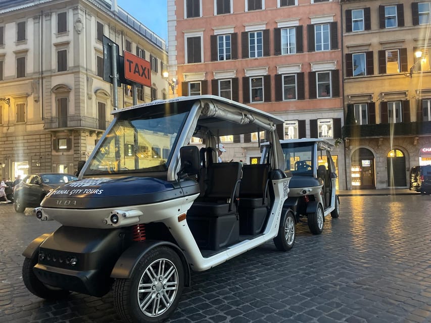 Rome: Private Golf Cart Twilight Tour Rome with Aperitivo - Pickup in Central Rome and What Private Means (Up to 6)