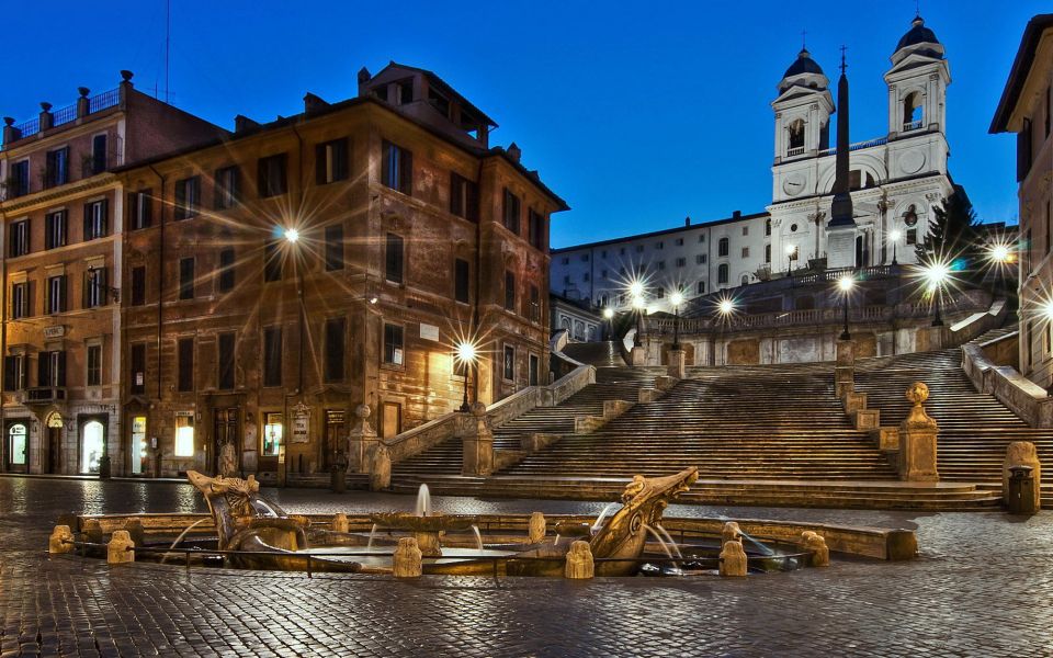 Rome: Private Night Tour by Chauffeur-Driven Vehicle - Spanish Steps after dark: a quick stop with big views