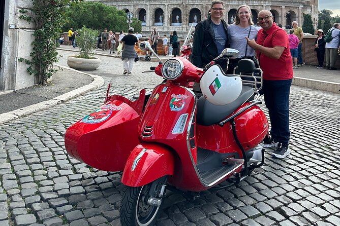 Rome Private Tour in a Vintage Vespa Sidecar Style for 90 Minutes - Passing the Pantheon and stopping for the Colosseum exterior