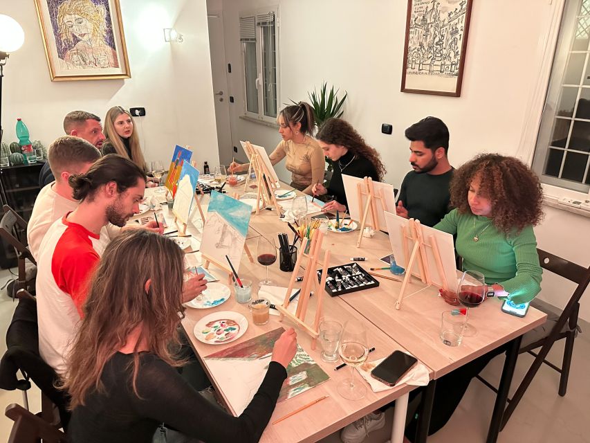 Rome: Small-Group Art Class with Wine - The Rhythm of Wine, Pizza, and Brushstrokes