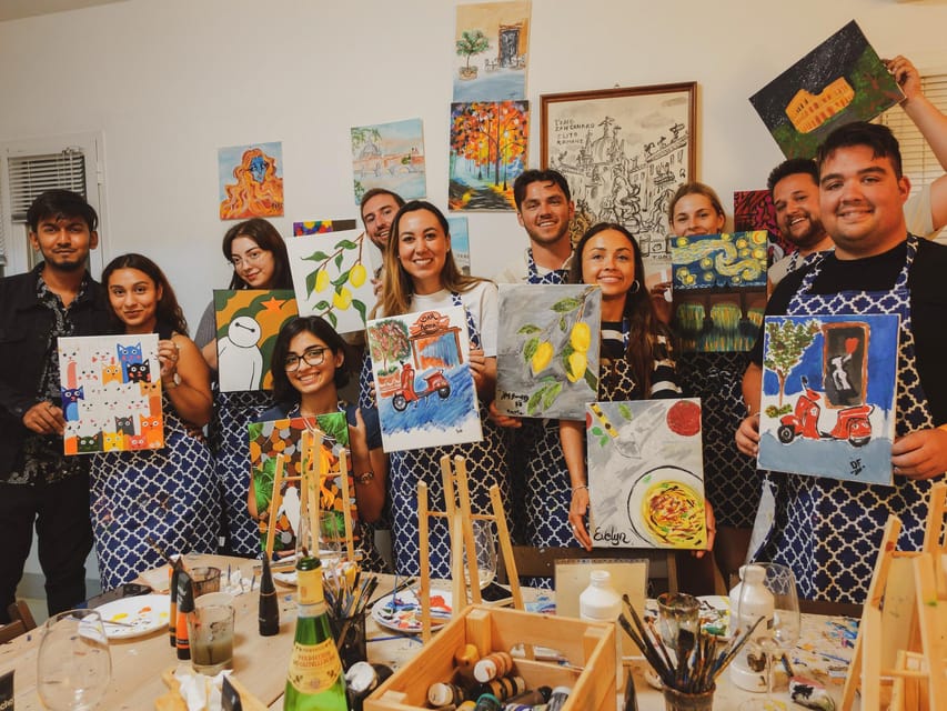 Rome: Tipsy Painting Class with Fine Wine and Arts - Timing and what to do before you go