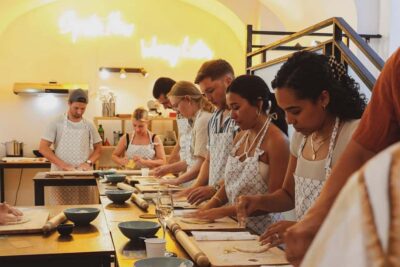 Rome: Traditional Pasta, Spritz & Tiramisu Cooking Class - First sip: prosecco welcome and a quick vibe check