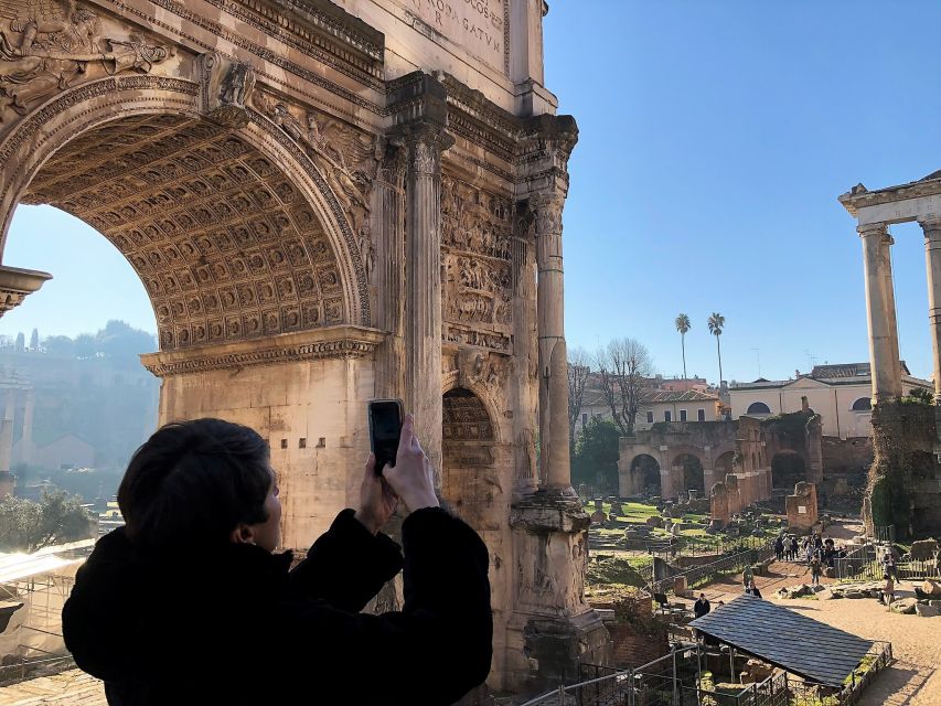 Rome: Vatican & Colosseum Experience with Lunch & Transfers - Ancient Rome transfer: Arch of Constantine and the Colosseum area vibe