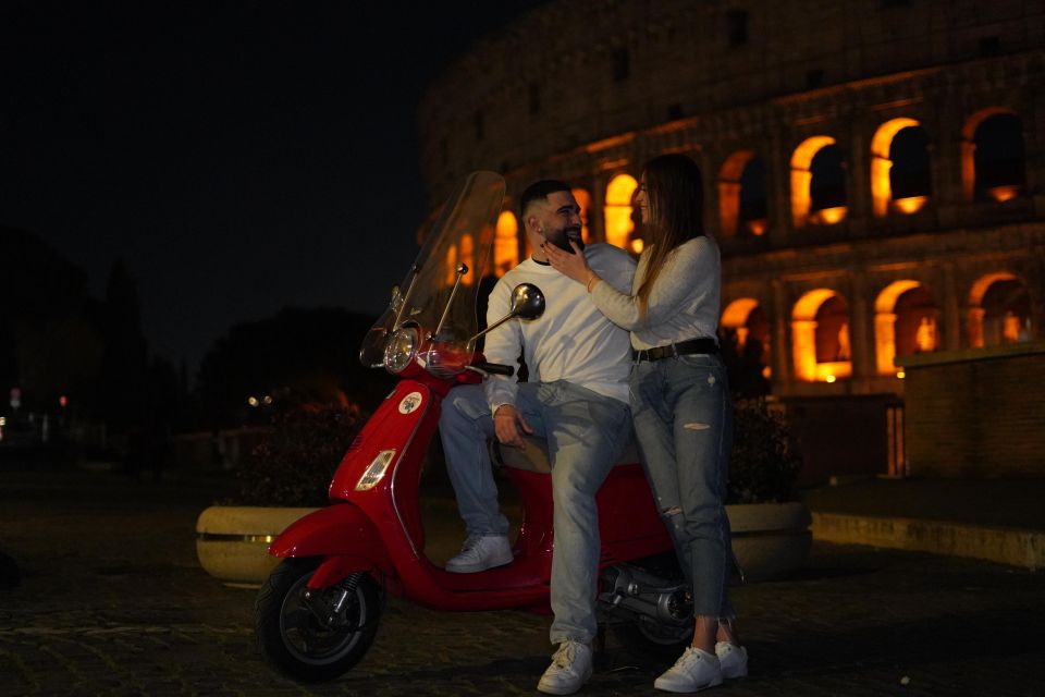 Rome: Vespa Scooter Night Tour with Pro Photographer - Colosseum at Night: The 15-Minute Photo Stop That Makes It Worth It