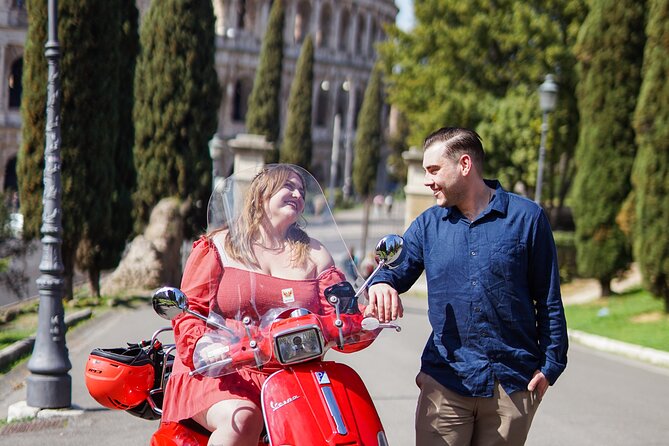 Rome Vespa Scooter Tour with Professional Photographer - Vittoriano and Piazza Venezia: Big White Marble in Real Street Light