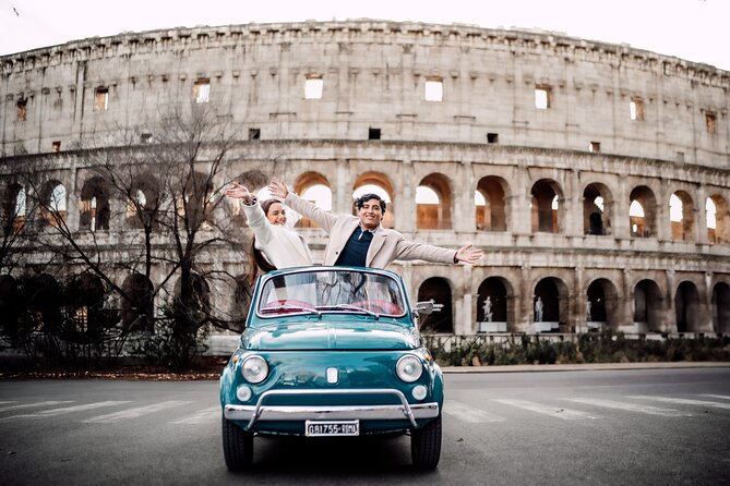Rome Vespa Small Group Tour with Photoshoot - Stop 1: Colosseum (Flavian Amphitheatre) in the right frame