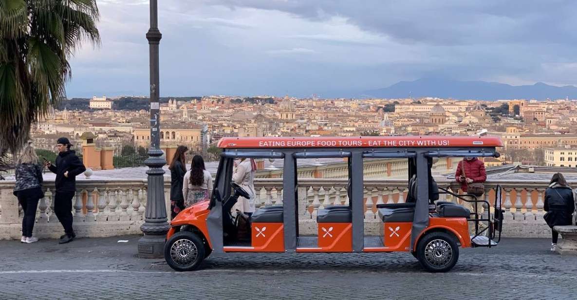Rome: VIP Golf Cart Food Tour - The city’s only pyramid + Gianicolo Hill views for a Prosecco toast