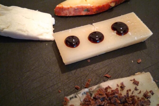 Taste the Best Italian Food & Wine - La Nicchia Cafè aperitivo: cheeses, truffle, balsamic, and DOCG wine