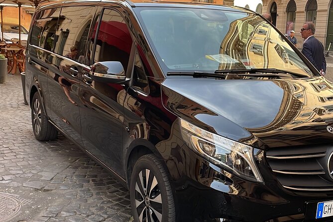 Transfer Rome to Airport or Airport to Rome Fiumicino/Ciampino - Private black Mercedes vans and cars: what the ride is really like