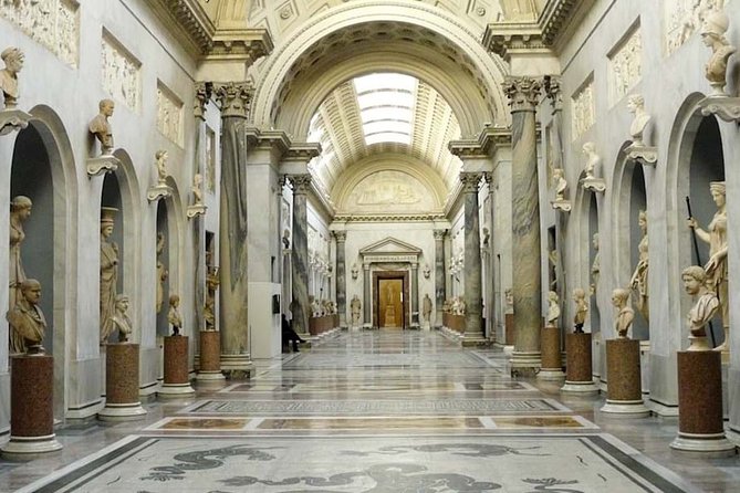 Vatican, Sistine Chapel & St. Peter Basilica Tour with Dome Lift - Vatican Museums route: Pio Clementino, tapestries, and maps