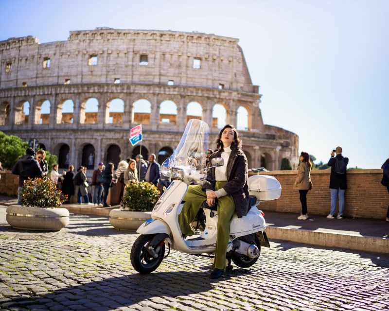 Vespa scooter tour in Rome with Pro-Photographer - Riding the classic Vespa: helmets, hygienic caps, and the passenger reality