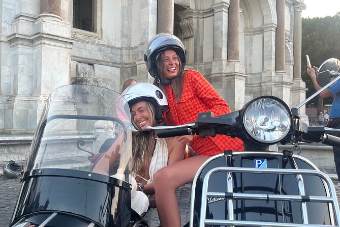 Vespa Sidecar Tour By Night with Pickup - Trastevere gelato and the Janiculum Hill Fontanone finale