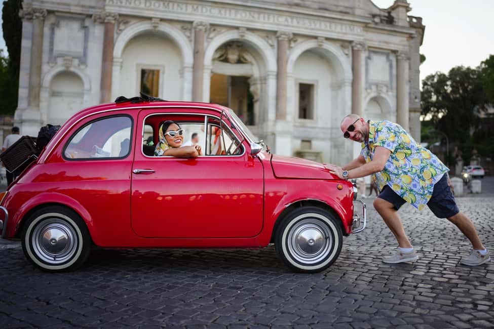 Vintage Fiat500 car Tour by Professional Photographer - Final vintage-car drive and drop-offs across central Rome